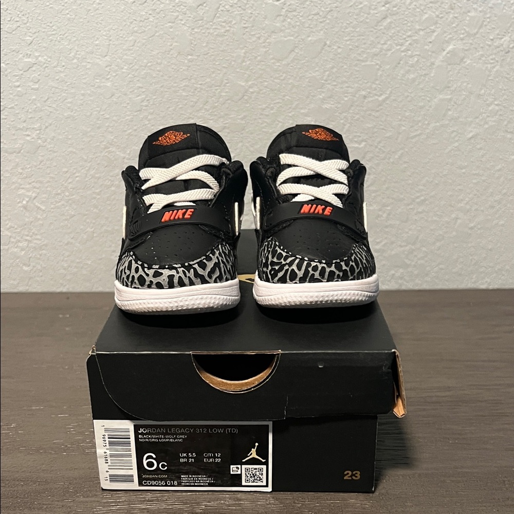 Nike Kids' Black, White & Orange Jordan Legacy 312 Low Sneakers